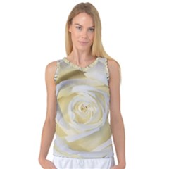 White Roses Flowers Plant Romance Blossom Bloom Nature Flora Petals Women s Basketball Tank Top by Proyonanggan