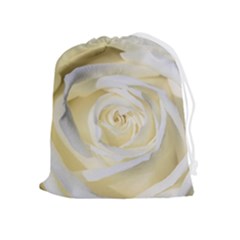 White Roses Flowers Plant Romance Blossom Bloom Nature Flora Petals Drawstring Pouch (xl) by Proyonanggan