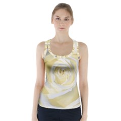 White Roses Flowers Plant Romance Blossom Bloom Nature Flora Petals Racer Back Sports Top by Proyonanggan