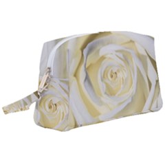 White Roses Flowers Plant Romance Blossom Bloom Nature Flora Petals Wristlet Pouch Bag (large) by Proyonanggan