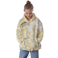 White Roses Flowers Plant Romance Blossom Bloom Nature Flora Petals Kids  Oversized Hoodie by Proyonanggan