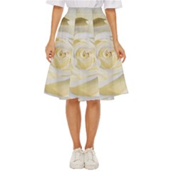 White Roses Flowers Plant Romance Blossom Bloom Nature Flora Petals Classic Short Skirt by Proyonanggan