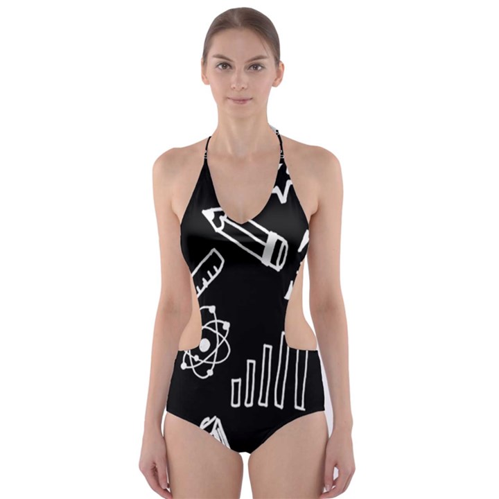 Knowledge Drawing Education Science Cut-Out One Piece Swimsuit