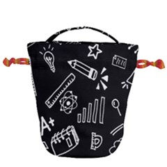 Knowledge Drawing Education Science Drawstring Bucket Bag by Proyonanggan