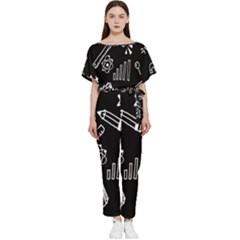 Knowledge Drawing Education Science Batwing Lightweight Chiffon Jumpsuit by Proyonanggan