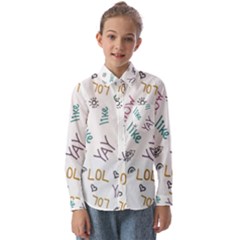 Doodle Pattern Kids  Long Sleeve Shirt by Proyonanggan