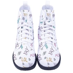 Doodle Pattern Women s High-top Canvas Sneakers by Proyonanggan