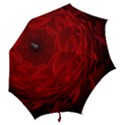 Rose Red Rose Red Flower Petals Waves Glow Hook Handle Umbrellas (Large) View2