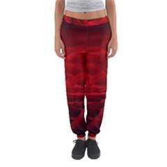 Rose Red Rose Red Flower Petals Waves Glow Women s Jogger Sweatpants by Proyonanggan