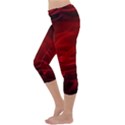 Rose Red Rose Red Flower Petals Waves Glow Capri Yoga Leggings View2