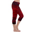 Rose Red Rose Red Flower Petals Waves Glow Capri Yoga Leggings View3