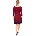 Rose Red Rose Red Flower Petals Waves Glow Quarter Sleeve Front Wrap Dress View2