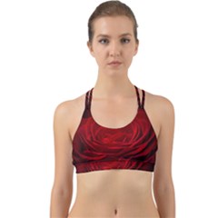 Rose Red Rose Red Flower Petals Waves Glow Back Web Sports Bra by Proyonanggan