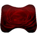 Rose Red Rose Red Flower Petals Waves Glow Head Support Cushion View1