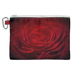 Rose Red Rose Red Flower Petals Waves Glow Canvas Cosmetic Bag (xl) by Proyonanggan