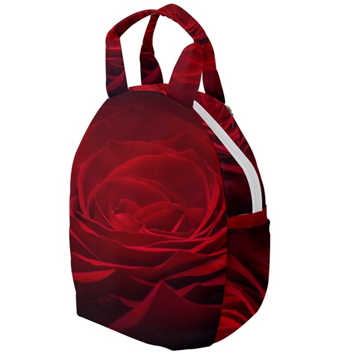 Rose Red Rose Red Flower Petals Waves Glow Travel Backpack