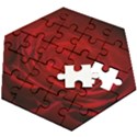 Rose Red Rose Red Flower Petals Waves Glow Wooden Puzzle Hexagon View2