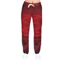 Rose Red Rose Red Flower Petals Waves Glow Women Velvet Drawstring Pants View1