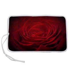 Rose Red Rose Red Flower Petals Waves Glow Pen Storage Case (l) by Proyonanggan