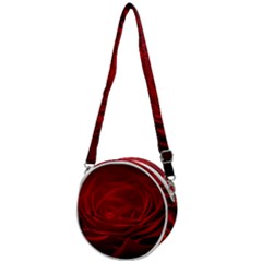 Rose Red Rose Red Flower Petals Waves Glow Crossbody Circle Bag by Proyonanggan