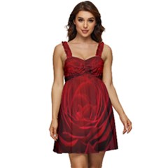 Rose Red Rose Red Flower Petals Waves Glow Ruffle Strap Babydoll Chiffon Dress by Proyonanggan