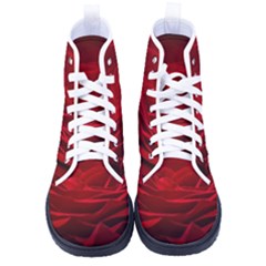 Rose Red Rose Red Flower Petals Waves Glow Men s High-top Canvas Sneakers by Proyonanggan