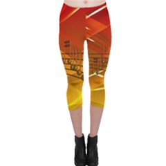 Music Notes Melody Note Sound Capri Leggings  by Proyonanggan