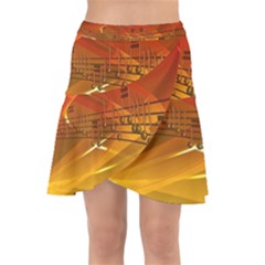 Music Notes Melody Note Sound Wrap Front Skirt by Proyonanggan