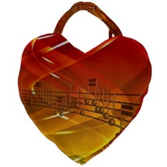 Music Notes Melody Note Sound Giant Heart Shaped Tote by Proyonanggan