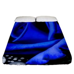 Blue Rose Bloom Blossom Fitted Sheet (queen Size) by Proyonanggan