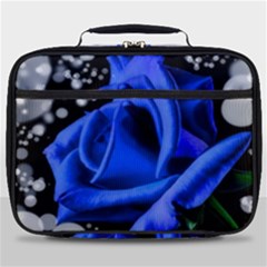 Blue Rose Bloom Blossom Full Print Lunch Bag by Proyonanggan