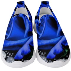 Blue Rose Bloom Blossom Kids  Slip On Sneakers by Proyonanggan