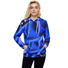 Blue Rose Bloom Blossom Women s Lightweight Drawstring Hoodie by Proyonanggan