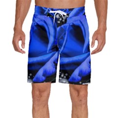 Blue Rose Bloom Blossom Men s Beach Shorts