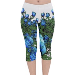 Flowers Roses Rose Nature Bouquet Velvet Capri Leggings  by Proyonanggan