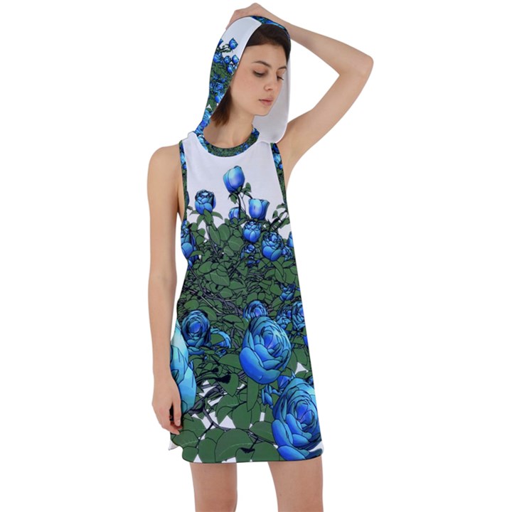 Flowers Roses Rose Nature Bouquet Racer Back Hoodie Dress