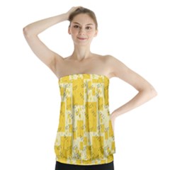 Party Confetti Yellow Squares Strapless Top by Proyonanggan