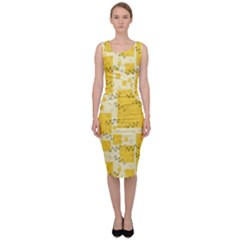 Party Confetti Yellow Squares Sleeveless Pencil Dress by Proyonanggan