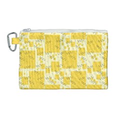 Party Confetti Yellow Squares Canvas Cosmetic Bag (large)