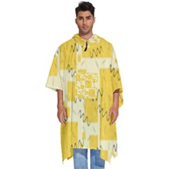 Party Confetti Yellow Squares Men s Hooded Rain Ponchos by Proyonanggan