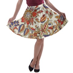 Retro Paisley Patterns, Floral Patterns, Background A-line Skater Skirt by nateshop