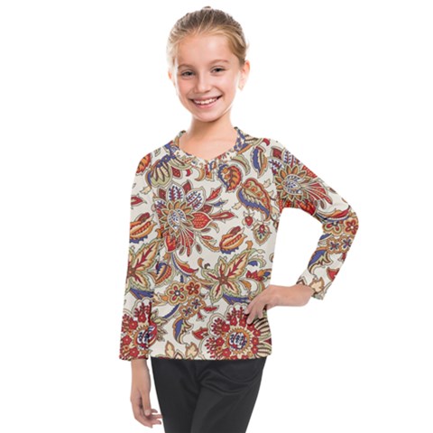 Retro Paisley Patterns, Floral Patterns, Background Kids  Long Mesh T-shirt by nateshop