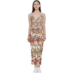 Retro Paisley Patterns, Floral Patterns, Background V-neck Camisole Jumpsuit