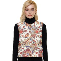 Retro Paisley Patterns, Floral Patterns, Background Women s Button Up Puffer Vest by nateshop