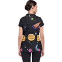 Space Cartoon, Planets, Rockets Women s Puffer Vest View2