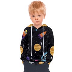 Space Cartoon, Planets, Rockets Kids  Overhead Hoodie