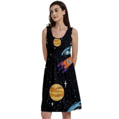 Space Cartoon, Planets, Rockets Classic Skater Dress by nateshop