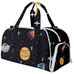 Space Cartoon, Planets, Rockets Burner Gym Duffel Bag by nateshop