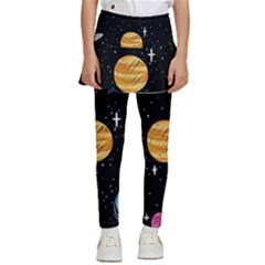 Space Cartoon, Planets, Rockets Kids  Skirted Pants by nateshop