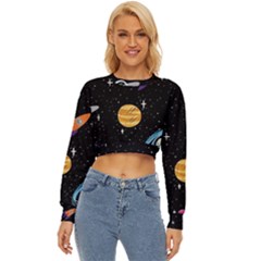 Space Cartoon, Planets, Rockets Lightweight Long Sleeve Sweatshirt by nateshop